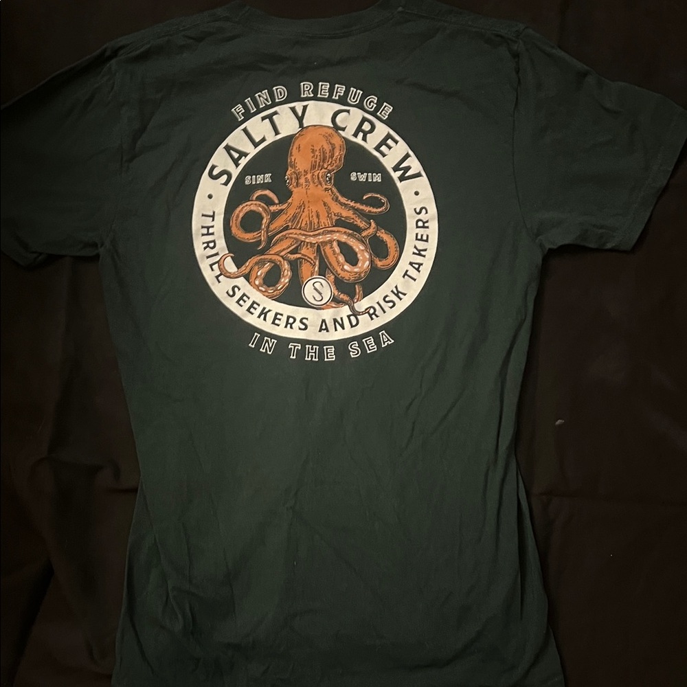 Salty Crew Dark Green Octopus Tee